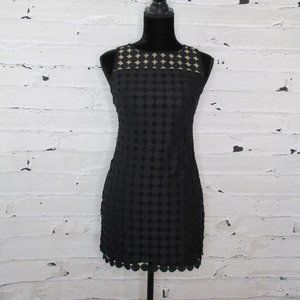 Lauren by Ralph Lauren Geometric Overlay Cocktail Dress